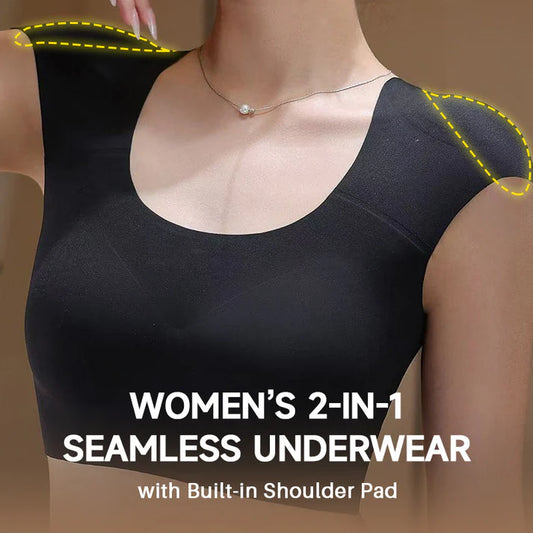 Womens 2-in-1 Seamless Underwear with Built-in Shoulder Pad