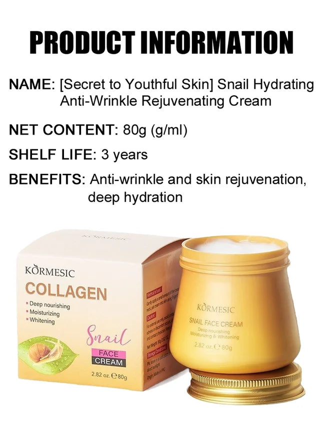 Snail Hydrating Anti-Wrinkle and Rejuvenating Cream