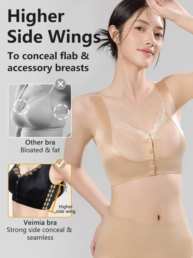 wear Lace Front Closure Bra Full Coverage Secure Support Wireless Sleep Comfort