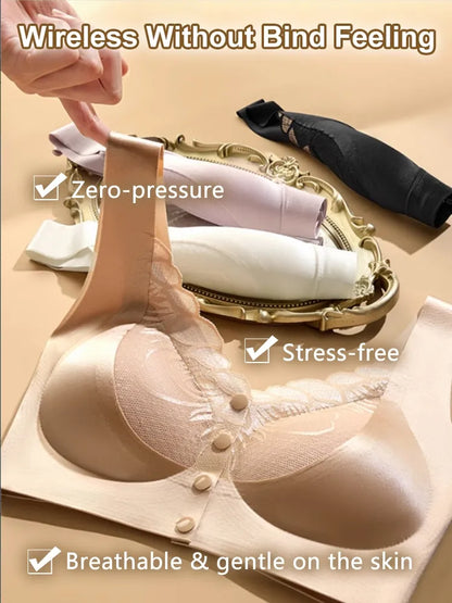 wear Lace Front Closure Bra Full Coverage Secure Support Wireless Sleep Comfort