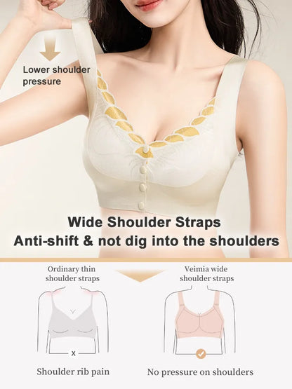 wear Lace Front Closure Bra Full Coverage Secure Support Wireless Sleep Comfort