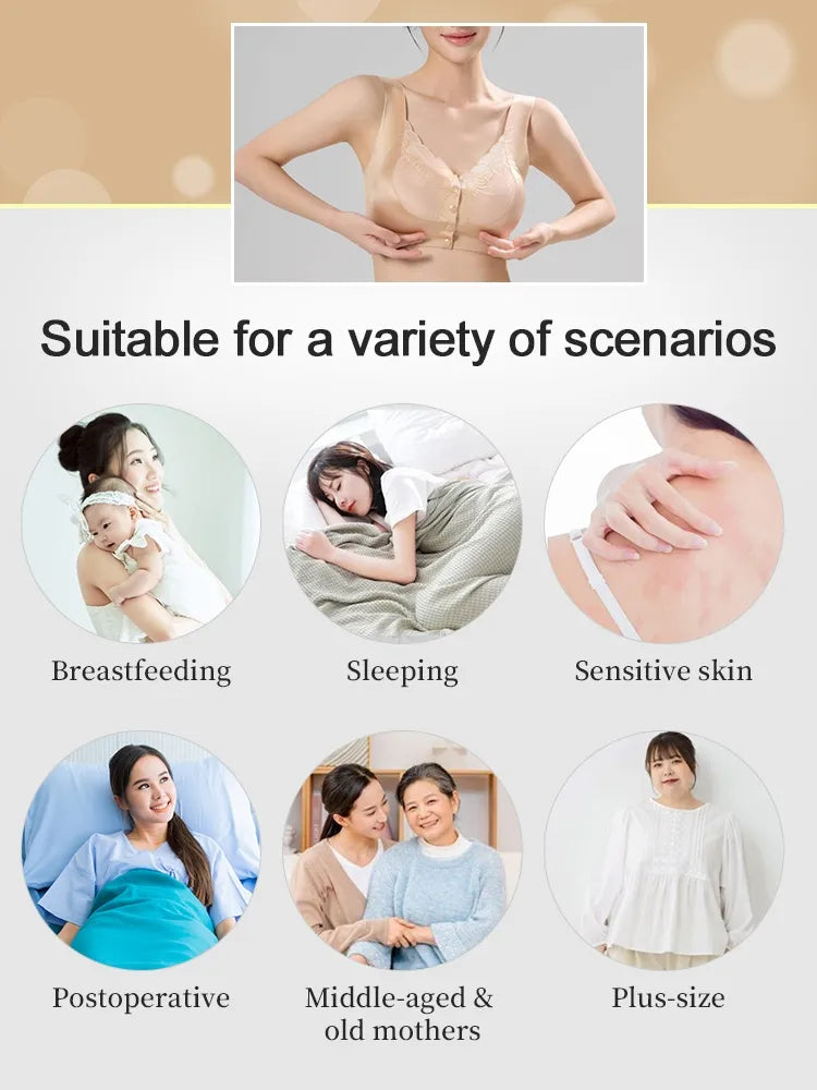wear Lace Front Closure Bra Full Coverage Secure Support Wireless Sleep Comfort
