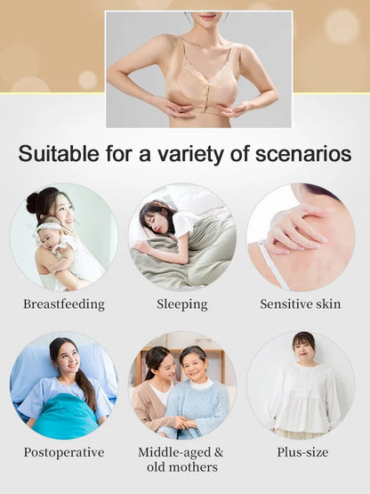 wear Lace Front Closure Bra Full Coverage Secure Support Wireless Sleep Comfort