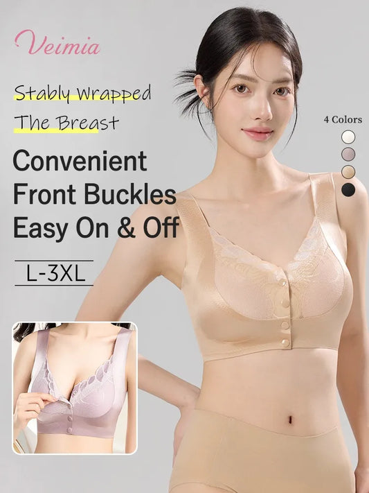 wear Lace Front Closure Bra Full Coverage Secure Support Wireless Sleep Comfort