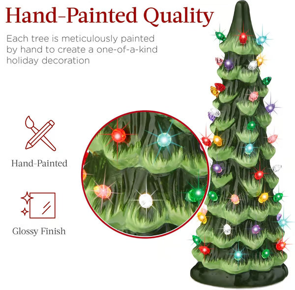 Retro Hand-Painted Tabletop Christmas Trees