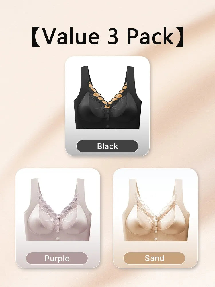 wear Lace Front Closure Bra Full Coverage Secure Support Wireless Sleep Comfort