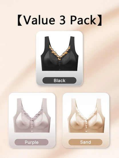 wear Lace Front Closure Bra Full Coverage Secure Support Wireless Sleep Comfort