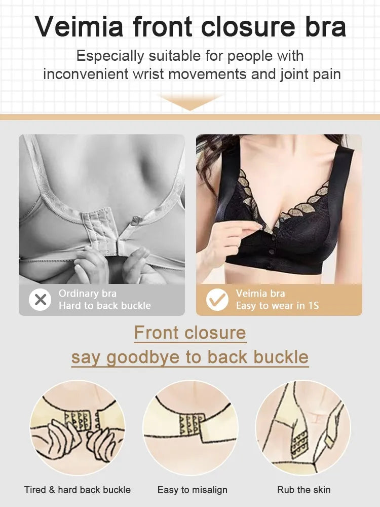 wear Lace Front Closure Bra Full Coverage Secure Support Wireless Sleep Comfort