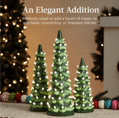 Retro Hand-Painted Tabletop Christmas Trees