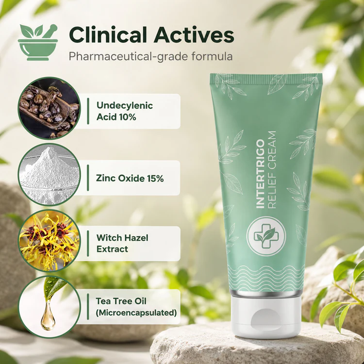 Intertrigo Relief Cream treats 99% of skin fold rashes from the first application✨