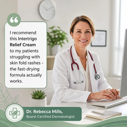 Intertrigo Relief Cream treats 99% of skin fold rashes from the first application✨